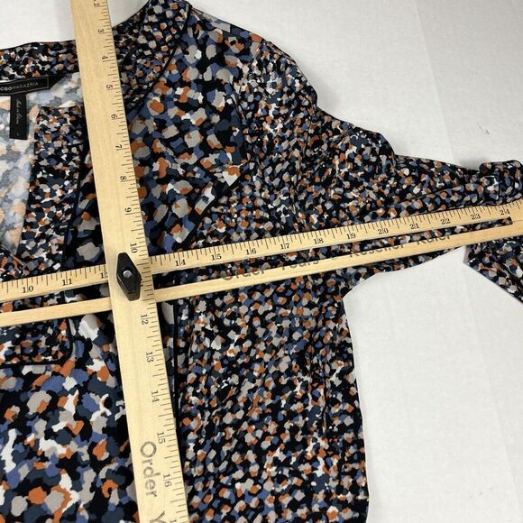 BCBGMaxazria Francine Dress Allover Dot Print Knee Length Stretch V-Neck LARGE - Picture 7 of 10